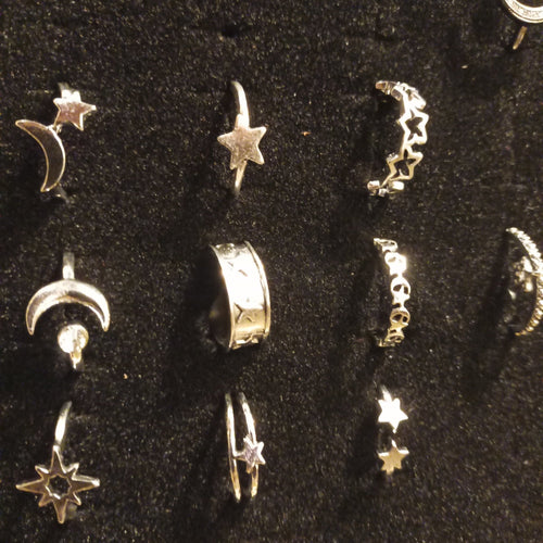 10pc Moon & Star Ring Set - Soulful Spirits