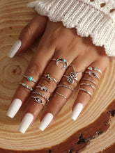 Load image into Gallery viewer, 16pc Moon and Evil Eye Ring Set - Soulful Spirits
