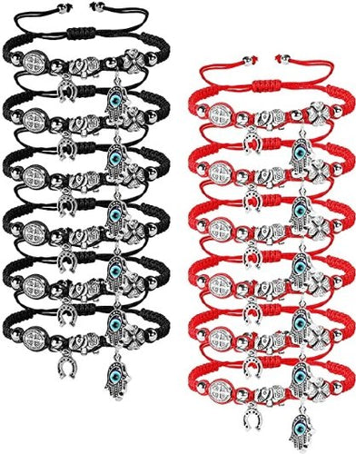 1pc Braided Kabbalah Bracelet Hamsa Hand/Evil Eye - Soulful Spirits