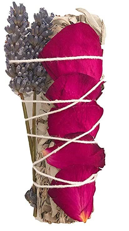 4 Inch Rose and Lavendar White Sage Bundle - Soulful Spirits