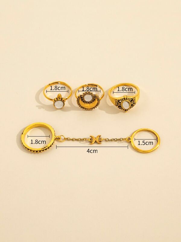 4 Pc Moon Ring Set - Soulful Spirits